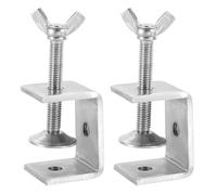 sourcing map Pinces en C en acier inoxydable 304 - 35 mm - Carré - Mini pince tigre réglable en métal robuste - Clip en U avec vis papillon pour le travail du bois et le soudage - Argenté