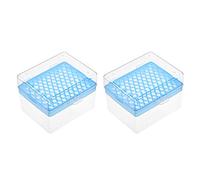 sourcing map Pipette Pointes Boîte 100-Puits Polypropylène Conteneur Support Pointe pour 1ml /1000ul Pipeteur 8.5mm Diamètre Trou 2Pcs