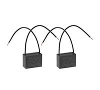 sourcing map Plafond Ventilateur Condensateur CBB61 4uF 250V AC 2 Fils Métallisé Polypropylène Film Condensateur 38x28x18mm pour Électrique Ventilateur Pompe Moteur Générateur 2Pcs