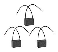 sourcing map Plafond Ventilateur Condensateur CBB61 4uF 250V AC 2 Fils Métallisé Polypropylène Film Condensateur 38x28x18mm pour Électrique Ventilateur Pompe Moteur Générateur 3Pcs