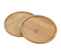 sourcing map Plante Pot Soucoupe 2 Coffret 14.5cm OD Bambou Rond Fleurs égouttement Plateau pour Internes