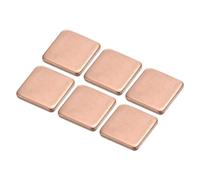 sourcing map Plaque de Cuivre pour Dissipateur Thermique 15mm x 15mm x 2mm pour refroidissements de Puce Électronique - Lot de 6
