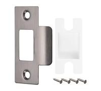 sourcing map Plaque de Frappe de Porte, 70mm x 40.3mm en Acier Inoxydable 304 avec Boîte pour Encadrement de Porte, Gris Foncé