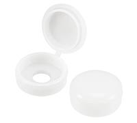 sourcing map Plastique Charnière Vis Couvercle Capuchons 5,8mm Trou pliable à Pression Rondelle Blanc Paquet 50