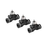 sourcing map Plastique T Pousser pour Connecter Tuyau Raccords 6mm Tuyau OD X M5 Mâle Filetage Bloc Poussoir 3pcs