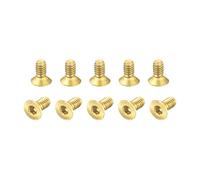sourcing map Plat Tête Prise Capuchons Vis, M2-0.4 x 4mm Laiton Inner Hex Embout Attaches Boulons 12Pcs