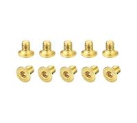 sourcing map Plat Tête Prise Capuchons Vis, M2.5-0.45 x 4mm Laiton Inner Hex Embout Attaches Boulons 24Pcs