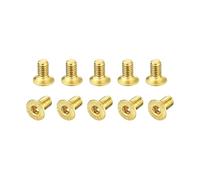 sourcing map Plat Tête Prise Capuchons Vis, M2.5-0.45 x 5mm Laiton Inner Hex Embout Attaches Boulons 24Pcs