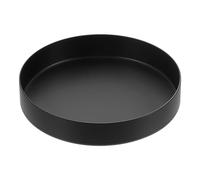 sourcing map Plateau décoratif rond en acier inoxydable de 12,7 cm pour bijoux, maquillage, bougies, vaisselle de cuisine, noir