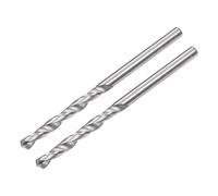 sourcing map Plein Carbure Hélicoïdal Foret Pointes 2.3mm C2/K20 Tungstène Carbure Droite Tige Spirale Cannelures Perçage Fraise 2pcs