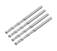 sourcing map Plein Carbure Hélicoïdal Foret Pointes 2.3mm C2/K20 Tungstène Carbure Droite Tige Spirale Cannelures Perçage Fraise 4pcs