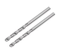 sourcing map Plein Carbure Hélicoïdal Foret Pointes 2.4mm C2/K20 Tungstène Carbure Droite Tige Spirale Cannelures Perçage Fraise 2pcs