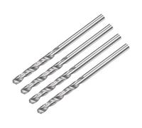 sourcing map Plein Carbure Hélicoïdal Foret Pointes 2.4mm C2/K20 Tungstène Carbure Droite Tige Spirale Cannelures Perçage Fraise 4pcs