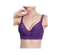 sourcing map Plein-Couverture Dame Dentelle rembourré Grande Taille Balconnet Violet 42/95 en Forme 40B/C