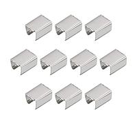 sourcing map Pli Sur Ondulation Casquettes, 100pcs 12 X 10mm Ruban Fin Fermoir Conseils Serrer Corde Fins pour Bijoux DIY Artisanat Fabrication, Blanc Nickel