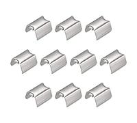 sourcing map Pli Sur Ondulation Casquettes, 100pcs 12 X 8mm Ruban Fin Fermoir Conseils Serrer Corde Fins pour Bijoux DIY Artisanat Fabrication, Blanc Nickel