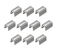 sourcing map Pli Sur Ondulation Casquettes, 100pcs 8 X 4mm Ruban Fin Fermoir Conseils Serrer Corde Fins pour Bijoux DIY Artisanat Fabrication, Blanc Nickel