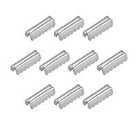 sourcing map Pli Sur Ondulation Fin Casquettes, 100pcs 0,43 '' Ruban Ondulation Fin Attaches pour Cuir Décoration DIY Accessoires, Argent Ton