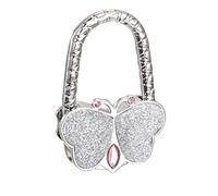 sourcing map Pliable Pochette Crochet - 2.56"x1.73"(LxW) Métal Portable Sac à Main Cintre Support pour Table Sac Stockage Pliant ornementation, Argenté