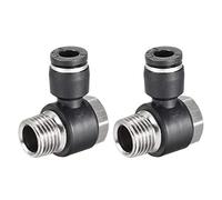 sourcing map Pneumatique Connexion à Pression Tube Raccord 6mm Tube à 1/4NPT Mâle Filetage Coude 2Pcs