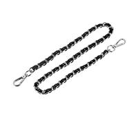 sourcing map Pochette Chaîne Courroie, 600mm Cuir Fer Plat Chaîne Courroie Sac Main Chaînes Pochette Sangles Épaule Croix Corps Rechange Courroie, Noir + Argenté