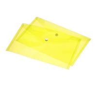 sourcing map Pochette Chemise Fichier Dossier A5 Taille Plastique Enveloppes Document Organisateur avec Pression Bouton pour Domicile Bureau Papeterie Jaune Paquet de 12