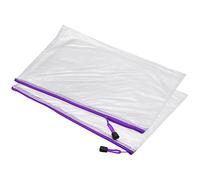 sourcing map Pochette Chemise Maille Fermeture éclair Sac A4 Taille Plastique Zip Fichier Pochette Document Dossiers pour Domicile Bureau Voyage Violet Paquet de 12