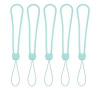 sourcing map Poignet cordon, cordon Court Petit Poignet cordon Sangles cordons Silicone Caoutchouc pour Stylo Parapluie Eau Bouilloire Caméra USB Clés Badges (Clair Bleu, Lot de 5)