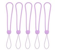 sourcing map Poignet cordon, cordon Court Petit Poignet cordon Sangles cordons Silicone Caoutchouc pour Stylo Parapluie Eau Bouilloire Caméra USB Clés Badges (Lumière Violet, Lot de 5)