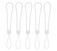 sourcing map Poignet Cordon, Cordon Court Petit Poignet Cordon Sangles Cordons Silicone Caoutchouc pour Stylo Parapluie Eau Bouilloire Caméra USB Clés Badges (Beige, Lot de 5)