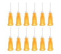 sourcing map Pointe émoussée Pointe Distribution Aiguille pour Liquide Colle Pistolet, 25G 1/2", 20 Pcs (Orange)