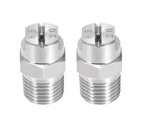 sourcing map Pointe Pulvérisation à Jet Plat - Buse Acier Inoxydable 304 à Filetage Mâle 1/4BSPT 2Pcs 1/4BSPT (65 Degrés 2,8mm Orifice)