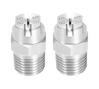 sourcing map Pointe Pulvérisation à Jet Plat - Buse Acier Inoxydable 304 à Filetage Mâle 1/4BSPT 2Pcs 1/4BSPT (65 Degrés 1,4mm Orifice)
