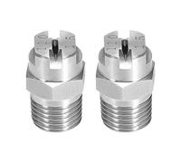 sourcing map Pointe Pulvérisation à Jet Plat - Buse Acier Inoxydable 304 à Filetage Mâle 1/4BSPT 2Pcs 1/4BSPT (110 Degrés 2,4mm Orifice)