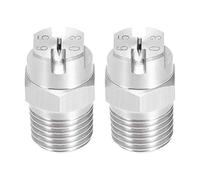 sourcing map Pointe Pulvérisation à Jet Plat - Buse Acier Inoxydable 304 à Filetage Mâle 1/4BSPT 2Pcs 1/4BSPT (65 Degrés 1,1mm Orifice)