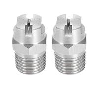 sourcing map Pointe Pulvérisation à Jet Plat - Buse Acier Inoxydable 304 à Filetage Mâle 1/4BSPT 2Pcs 1/4BSPT (95 Degrés 2,0mm Orifice)