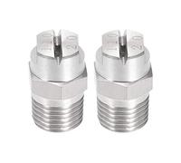 sourcing map Pointe Pulvérisation à Jet Plat - Buse Acier Inoxydable 304 à Filetage Mâle 1/4BSPT 2Pcs 1/4BSPT (110 Degrés 2,8mm Orifice)
