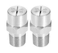 sourcing map Pointe Pulvérisation à Jet Plat - Buse Acier Inoxydable 304 à Filetage Mâle 1/8BSPT 2Pcs 1/8BSPT (95 Degrés 1,4mm Orifice)