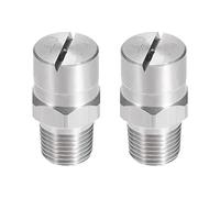 sourcing map Pointe Pulvérisation à Jet Plat - Buse Acier Inoxydable 304 à Filetage Mâle 1/8BSPT 2Pcs 1/8BSPT (110 Degrés 2,0mm Orifice)