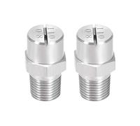 sourcing map Pointe Pulvérisation à Jet Plat - Buse Acier Inoxydable 304 à Filetage Mâle 1/8BSPT 2Pcs 1/8BSPT (110 Degrés 1,8mm Orifice)