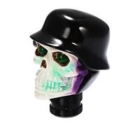 sourcing map pommeau de levier de vitesse universel dispositif auto noir blanc forme crâne