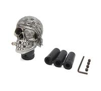 sourcing map Pommeau de Levier de Vitesse Universel Manuel Forme Tête Crâne Ton Argent pour Voiture