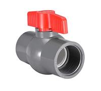 Sourcing map Pommeau de robinet à bille en PVC avec extrémités filetées Rouge Gris 3,8 cm