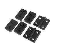 sourcing map Porte Armoire Meubles Roulement Billes Aluminium Noir Charnières 50mmX50mm 6pcs