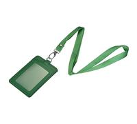 sourcing map Porte-Badge Support 11x7.4cm Vertical PU ID Carte Support avec Rivet Détachable Cou Cordon Vert