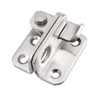 sourcing map Porte Battante Loquet 201 Inox Acier 45x40mm Gate Loquet Gauche Ouvert Moraillon Verrouillage Coulissant avec Trou Cadenas Argenté 2Pcs