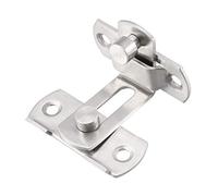 sourcing map Porte Battante Loquet 201 Inox Acier 50x43x31mm 90 Degré Gate Loquet Barre Loquet Moraillon Verrouillage Coulissant Argenté