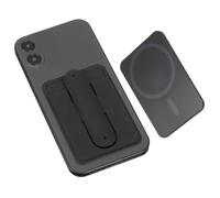 sourcing map Porte-cartes magnétique pour téléphone portable, en silicone, support de cartes magnétique avec fente pour carte pour téléphone portable, noir