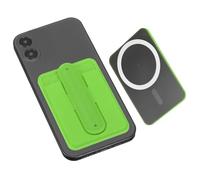 sourcing map Porte-cartes magnétique pour téléphone portable, support de cartes magnétique en silicone avec fente pour carte et anneau magnétique pour téléphones portables, vert