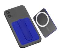 sourcing map Porte-cartes magnétique pour téléphone portable, support de cartes magnétique en silicone avec fente pour carte et anneau magnétique pour téléphones portables, bleu